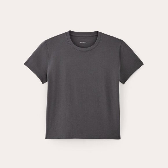 Everlane The Box Cut Tee in Essential Cotton in Graphite, Size X-Small - Picture 4 of 8